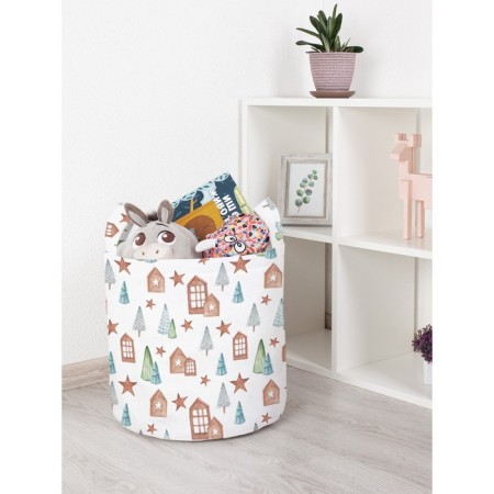 Basket for toys "New Year stars, size 35x35 cm