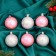 Set of balls plastic D-5 cm, 6 pcs "Gladys Patterns" silver-pink