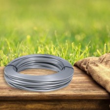 Smooth artificial rattan 6 mm 100 m half a pipe (silver metallic)