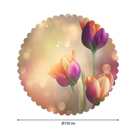 The tablecloth “Morning with tulips”, round, Saten, d = 150 cm-1
