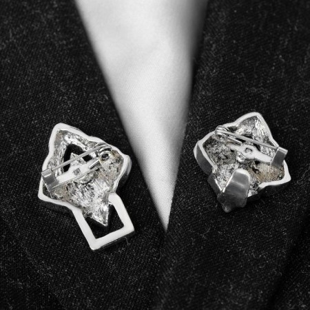Cardigan clamp "Peaks", gray color in black silver-2