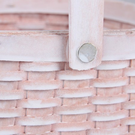 Wicker basket, sequoia, 17.5x15x11.5/23.5 cm, pink-2