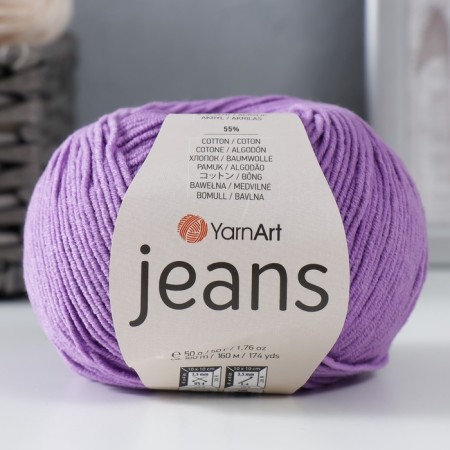 Jeans yarn 55% cotton, 45% acrylic 160m/50g (72 lilacs)-3