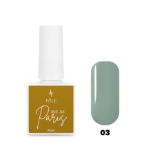 Pole Rue de Paris gel polish, No. 03 café de flore (dark green), 8 ml