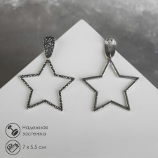 Hanging earrings with rhinestones 