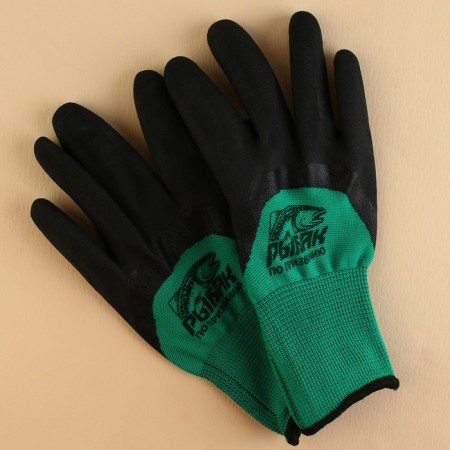 Fishing gloves, rubber "Fisherman by vocation", size M, Biryuzovoy color-1
