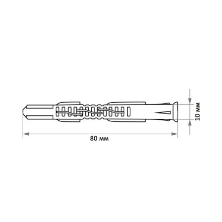 Dowel "Rosdubel P", frame, nylon, 10x80 mm, 50pcs-3