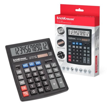Coalculator desktop 12-bit Erychkrause DC-777-12N, black