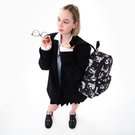 Backpack School Textile "Anime", 42x14x28 cm, black color-8