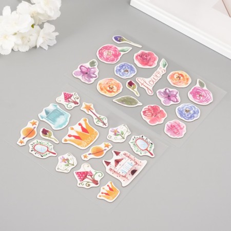 Stickers for creativity "Flower Kingdom" set 2 sheets 22x12.5 cm-2