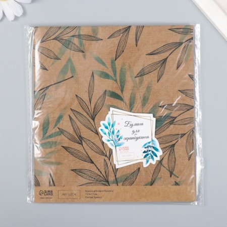 Scrapbooking paper craft "Elegant branches" density 180 g 15.5x17 cm-3