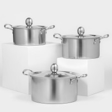 A set of stainless steel pan “Classic”, 3 subjects: 1 l (d = 16 cm), 1.5 l (d = 18 cm), 2 l (d = 20 cm)