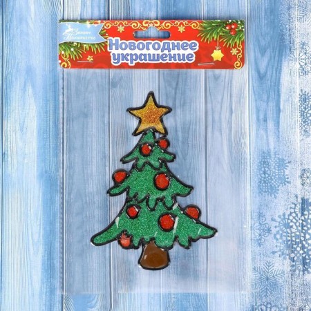 Stick for glass "Balls on the Christmas tree" 11x15.8 cm-2