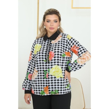 Female shirt, size 58, white, black color-10