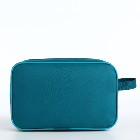 Lightning cosmetic bag, external pocket, turquoise color-1