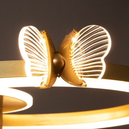 Causte "Trio butterflies" 54W LED 6000K gold 65x45x10cm Bayerlux-9
