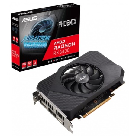 Video card ASUS PH-RX6400-4G, AMD Radeon 4 GB, 64BIT, GDDR6, HDMI, DP