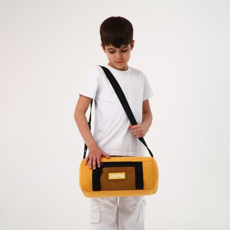Sports bag with lightning, external pocket, yellow color-5