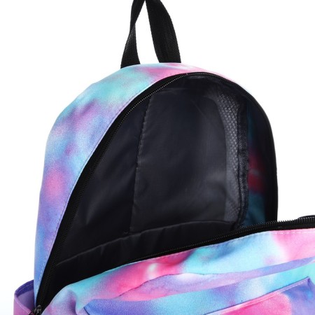 Youth backpack from textiles on lightning, 3 pockets, waist bag, purple color-4