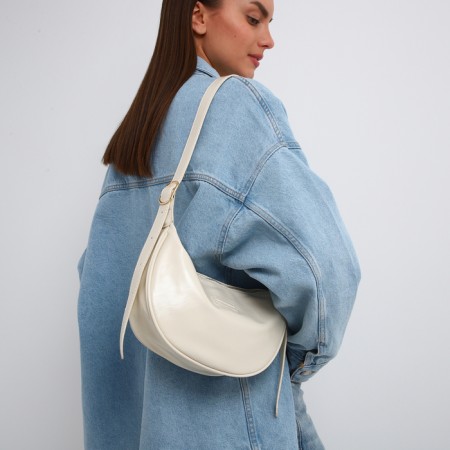 Women's bag, baguette, with lightning, milk color-7