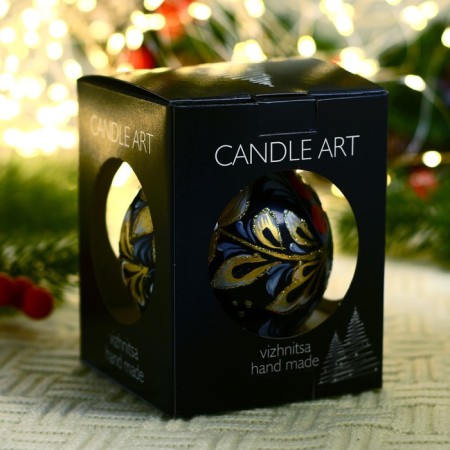 Christmas ball D-8 cm "Berry pattern" manual painting-1