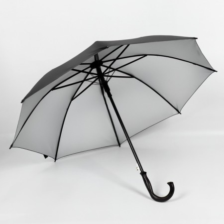 Umbrella - semi -automatic cane "plain", 8 spokes, r = 58 cm, black color-2