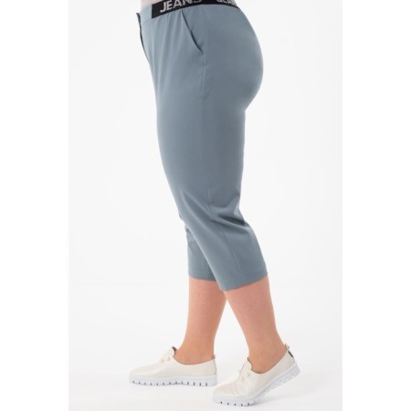 Female trousers, size 54, gray-green color-3