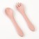 A set of children's cutlery, fork and spoon M&B (silicone), dusty rose