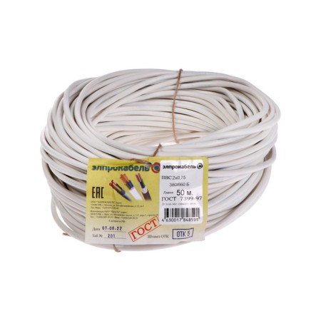 Flexible round Promel PVS, 2x0.75, 50 m, GOST-1