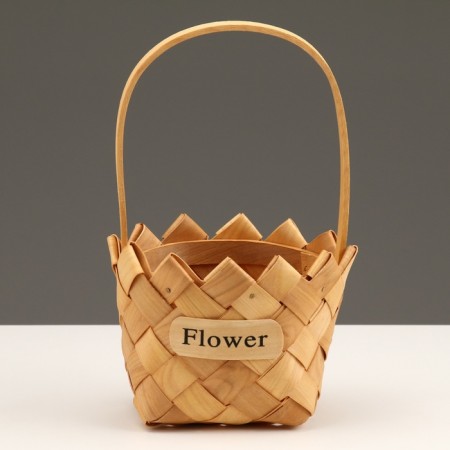 Wicker basket, d13.5 x 10.5/24.5 cm, sequoia-2