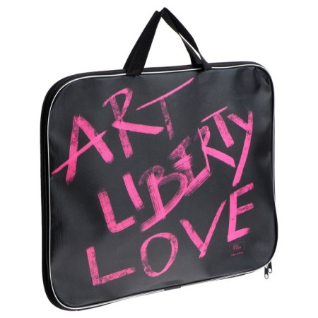 Folder for drawings and drawings A3, 470 x 350 x 20 mm, with handles, textile, calligrata art love-1