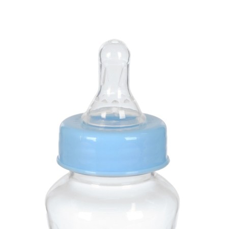 A bottle for feeding, a classic throat, fitted, 250 ml., From 3 months, Blue color-3