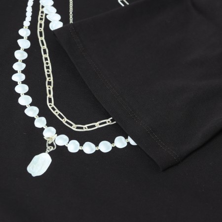 Pajama female (T -shirt and trousers) KAFTAN "Pearls" p. 40-42, black-6