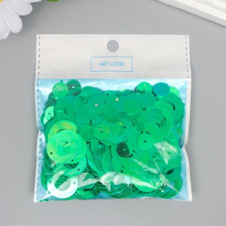 Sequins "Circle in the ring" Green set 30 g d = 2 cm-3