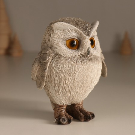 Souvenir Polystone "Funned Owl" 9.5x6.6x11.5 cm-1