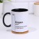 Name mug, sublimation "Kiril", black bottom