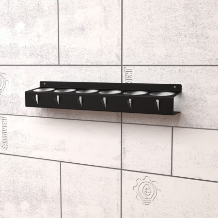Ban holder, wall -mounted, with hooks, black-1