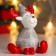Souvenir ceramics "Losik, gray sweater and cap, red horns" 12x9.5x8 cm