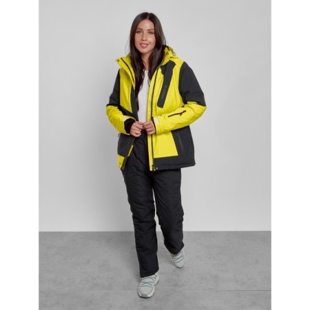 Ski costume female winter, size 42, yellow color-9
