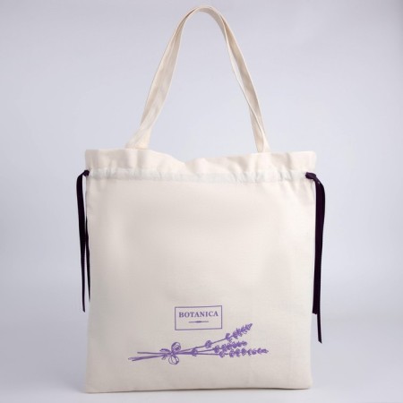 Textile bag, on the laces of Botanika, beige-4