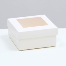 The box is folding, the lid is, with the window, white, 10 x 10 x 5 cm