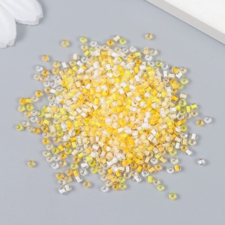 Glass 12/0 "Transparent. Color middle. Yellow" 10 g