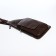 Male sling bag made of artificial leather, dark brown color