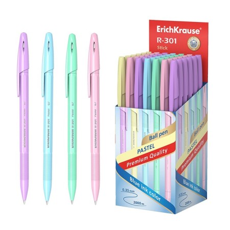 Ballic handle Erichkrause R-301 Pastel Stick, node 0.7 mm, blue ink blue