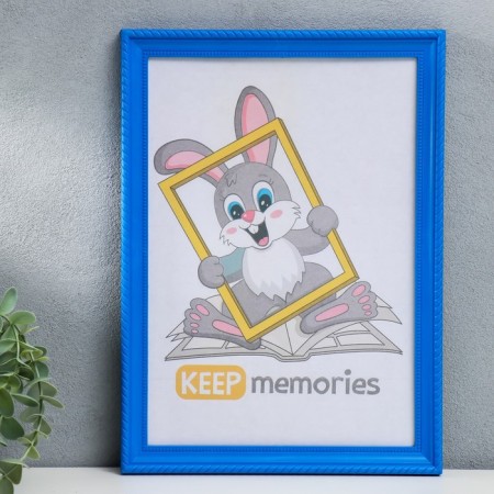 Photo frame plastic L-1 21x30 cm blue (plastic screen)