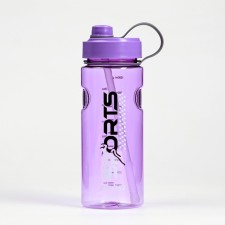 A bottle of water is sports, with a tube, purple 24.5 x 8.5 cm