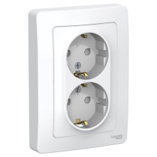 Double SE BLANCA, 16 A, 250V, built -in, with salary, curtains, IP20, white, Blnrs001121