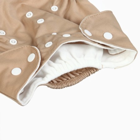 A set of reusable diapers "Leaves", 3-8 kg, white, brown color, 2 pcs., Baby me-7