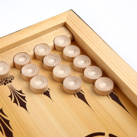 Narts "Sea", wooden board 40 x 40 cm, with a field for playing checkers-3