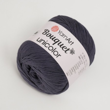 Yarn "Bouquet Unicolor" 100% cotton 200m/100g (3204 Dark Jeans)-1